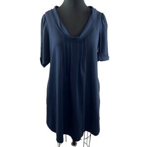 Nordstrom ALI RA Navy Blue Professional Drape Flowy Short Dress Size 8 M Medium